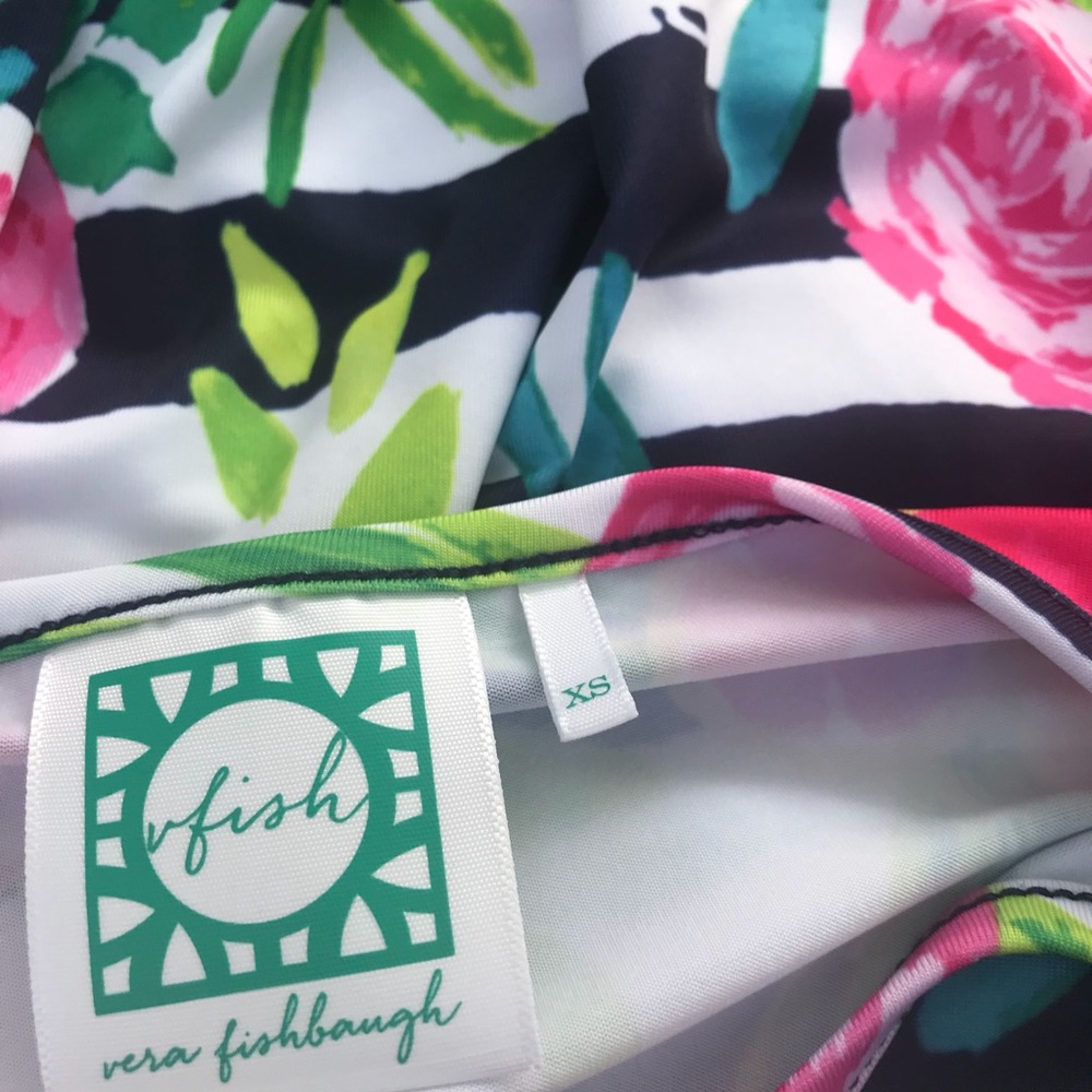Vera Fishbaugh Fun Floral Dress XS FREE SHIP - Picture 6 of 7